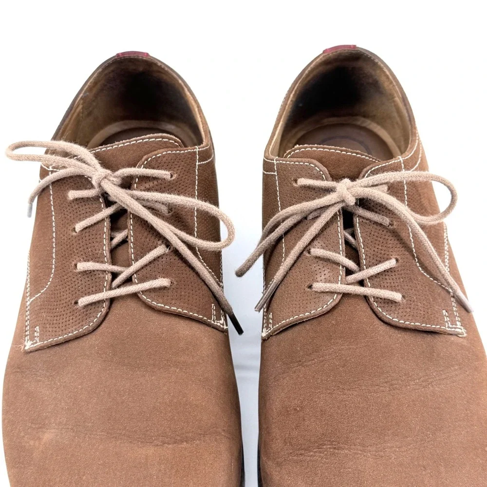 1901 Derby Shoes Mens 10M Brown Leather Suede Finish M08718 Brazil Dress Casual